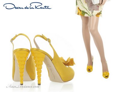 Oscar de la Renta : Escarpins Origami Jaunes Oscar de la Renta 2 Oscar de la Renta : Escarpins Origami Jaunes
