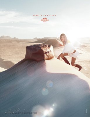 hermes ss09 4 Hermès Campagne Pub Eté 2009 avec Angela Lindvall