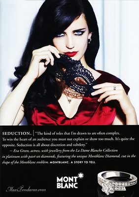montblanc eva 2 Eva Green pour MontBlanc : Campagne Pub Hiver 2009