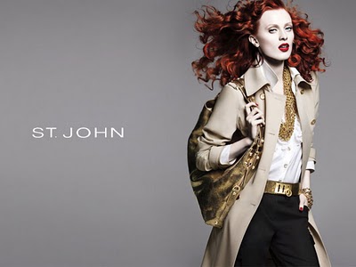st john ss2010 karen elson 1 St. John Campagne Pub Ete 2010 avec Karen Elson