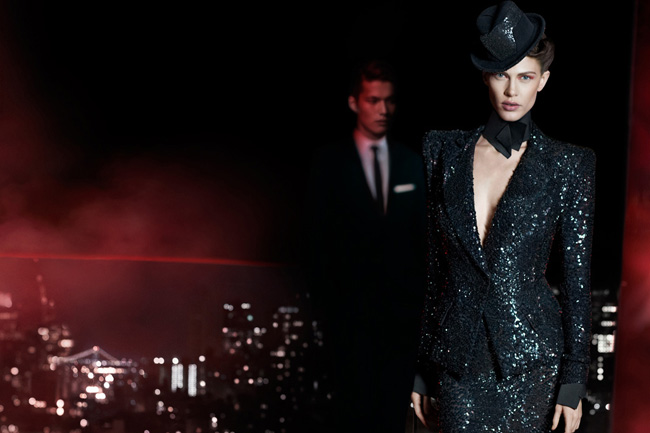 donna-karan-fw-hiver-2012-2013-4 donna karan fw hiver 2012 2013 4 Campagne Donna Karan Hiver 2012 2013 en Rouge et Noir