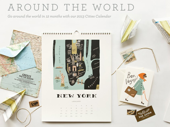 Rifle-Paper-Cities-calendar-1 Rifle Paper Cities calendar 1 Calendrier Illustré 2013 par Rifle Paper Co : Capitales du Monde