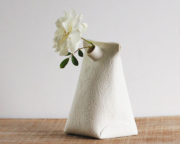4 wapa vases hand made artisanat Wapa : Vases Sculptures en Porcelaine Faits Main