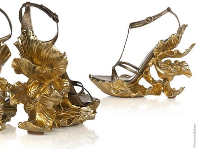 alexander mcqueen sculpted metallic 3 - Alexander McQueen : Sandales Sculptees Ete 2011 - Mode, Luxe, Londres, Femme, Chaussures