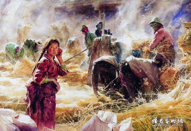 liu yunsheng aquarelles portraits 9 - Ces Visages Radieux de Tibetains en Aquarelle Hyperrealiste - Voyage, Peinture, Hyperrealisme, Art Contemporain
