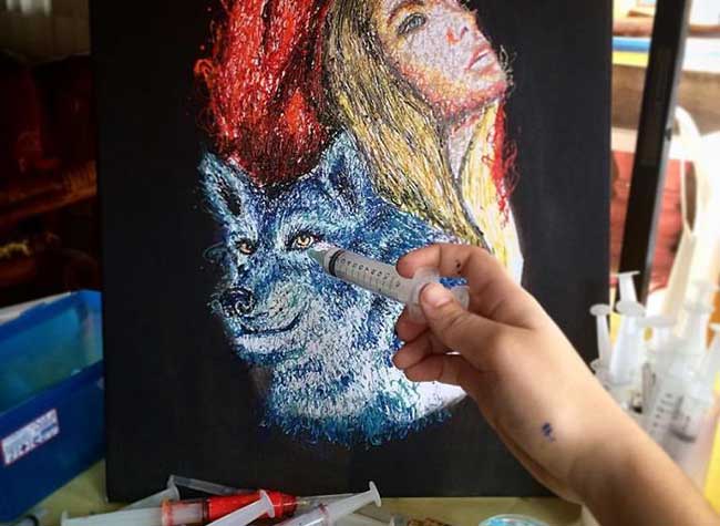 Peinture Seringues Art Infirmiere