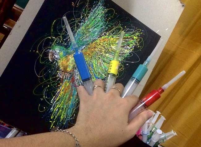 Peinture Seringues Art Infirmiere