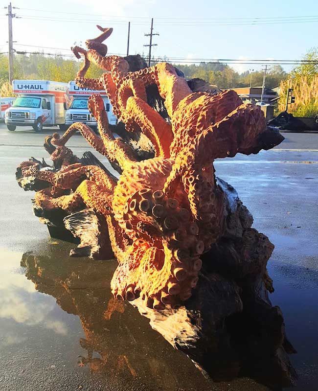pieuvre sculpture tronconneuse bois jms
