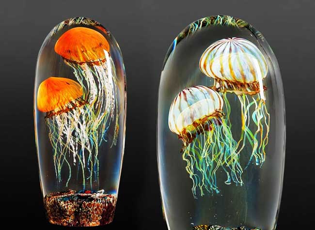 Meduses Verre Sculpture Richard Satava