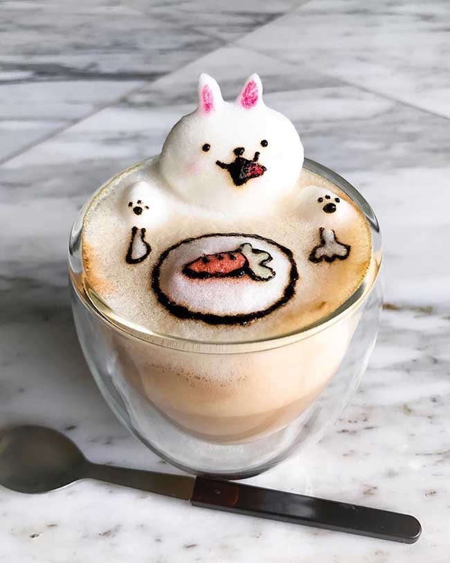 cafe latte art sculptures 3d daphne tan