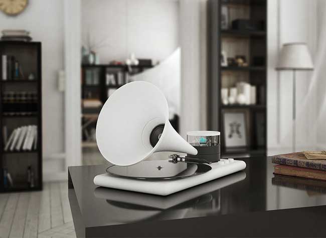 Kozmophone Gramophone Tourne Disque Connecte Hologramme