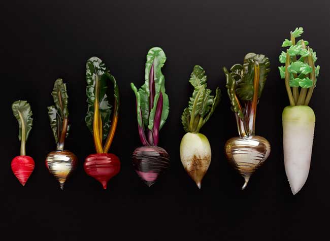 Amanda Dziedzic Sculptures Verre Legumes