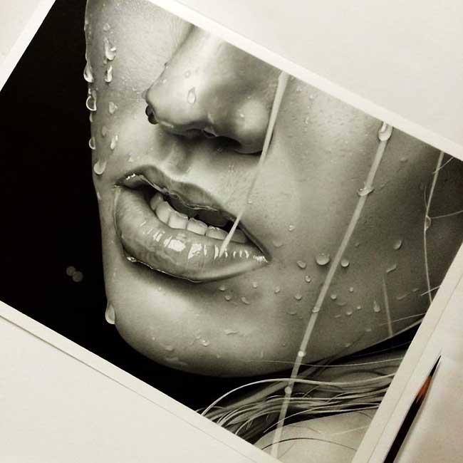 Portraits Kohei Ohmori Crayon Realisme