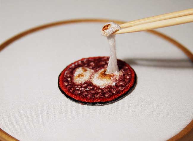broderie nourriture miniature ipnot