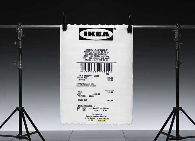 ikea virgil abloh markerad tapis ticket caisse