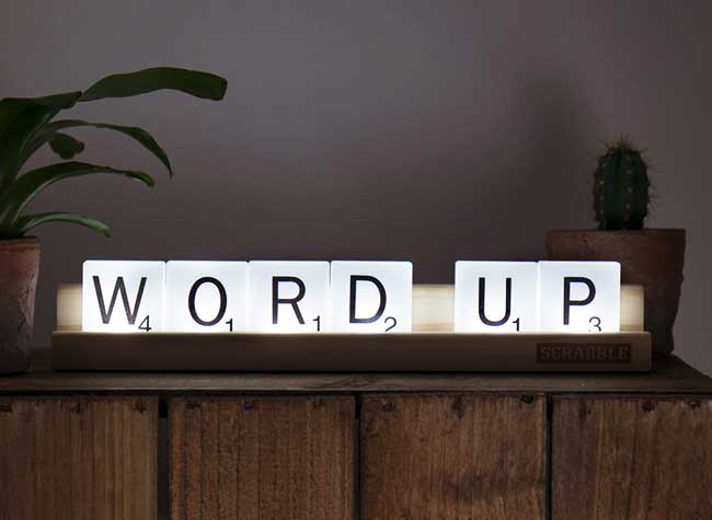 scrabble tile lights lampe led mots deco