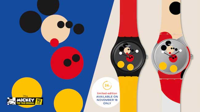 montre swatch edition limitee mickey mouse 90 anniversaire