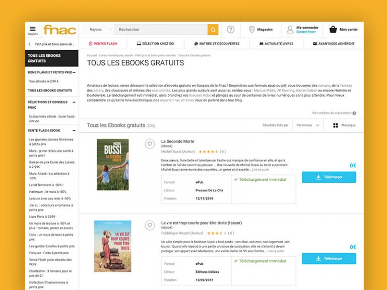 La Fnac Offre 500 Livres Electroniques eBooks Gratuits - MaxiTendance