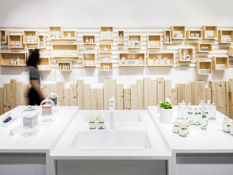 agencement modulable bois magasin