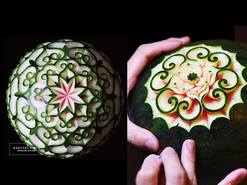 food art sculture de fruits et legumes