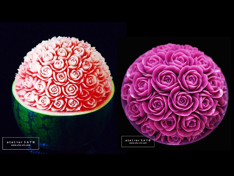 food art sculture de fruits et legumes