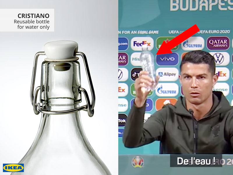 Ikea Cristiano Glass Bottle Pub Ronaldo