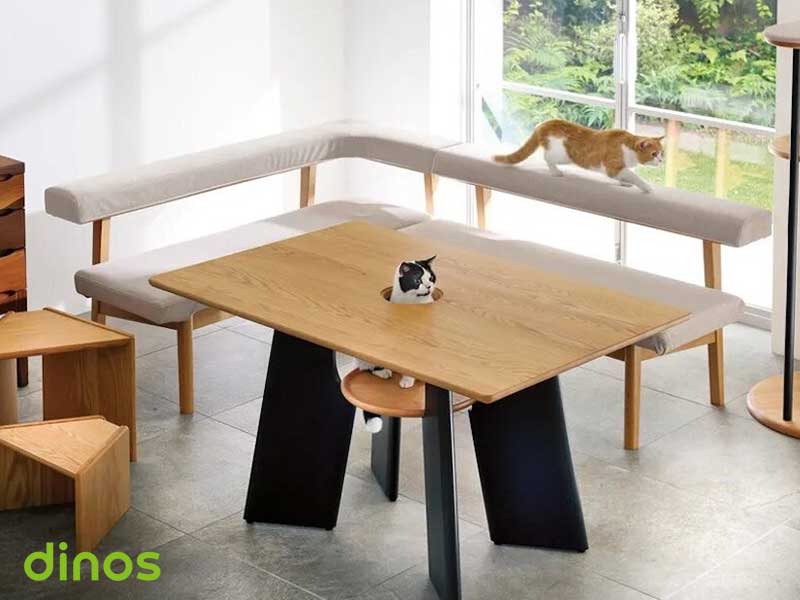 dinos table salle à manger pour chat