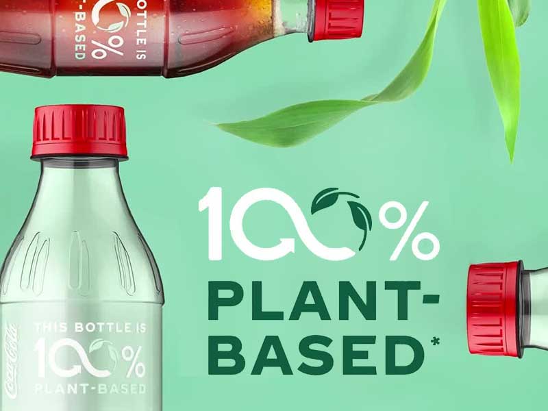 coca cola plant based bottle bouteille plastique plantes