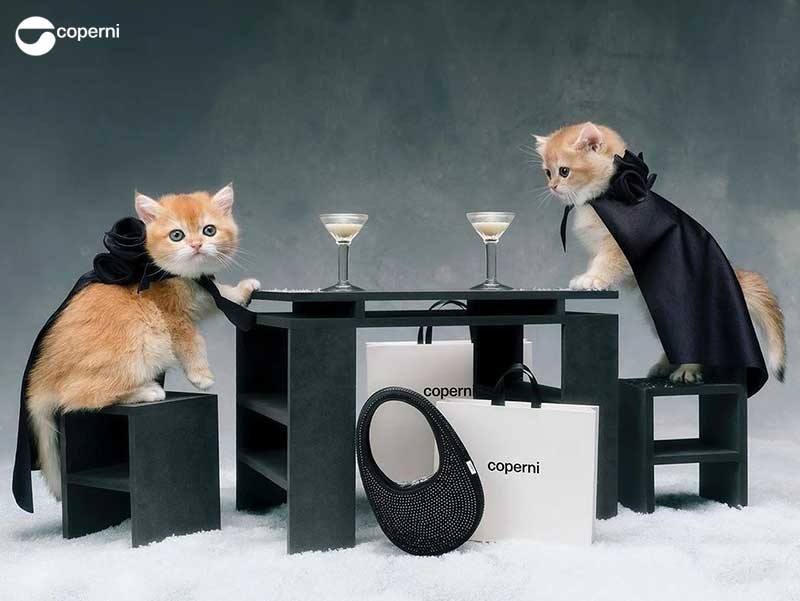 coperni paris campagne adorables chatons chats noel fete 2023 01 - Coperni, Invite des Chatons dans sa Campagne de Noel - Mode, Fashion, Chats, Campagne