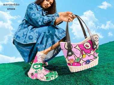 crocs marimekko sabots chaussures sacs tote bag accessoires ete 2025 fleurs couleurs prix