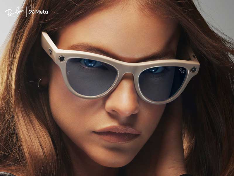 ray ban meta skyler solaires lunettes soleil connectes campagne barbara palvin